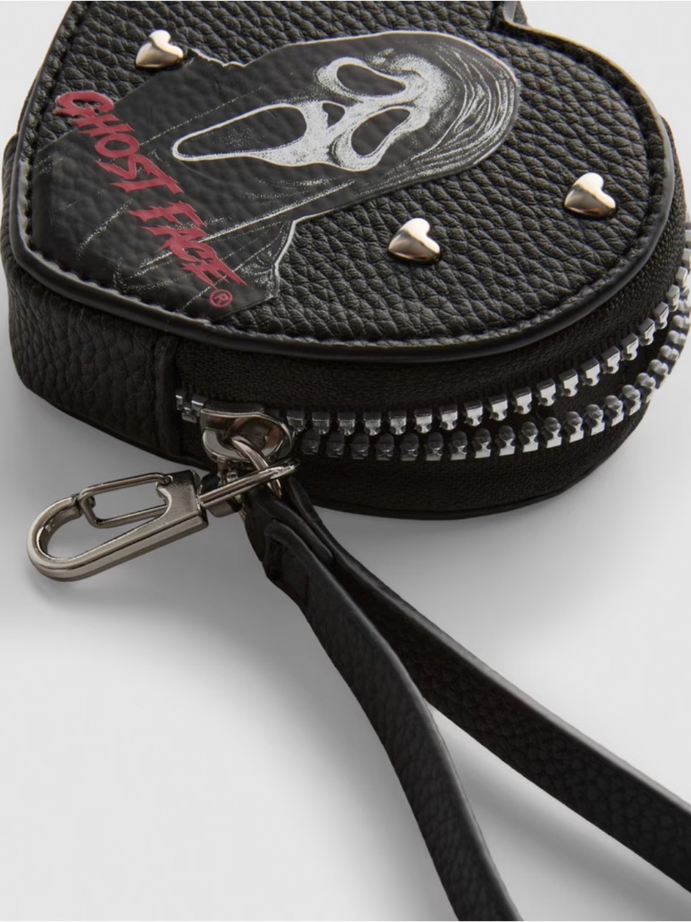 Ghost Face Black Heart Wristlet, Key Holder & Coin Pouch *NWT - Picture 3 of 6